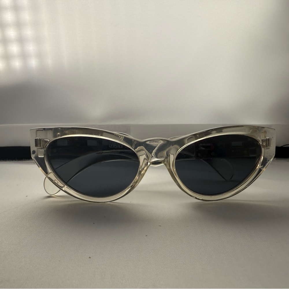 Versace Cat Eye Sunglasses in Clear Crystal Frame